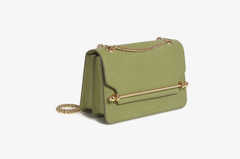 Olive Strathberry East/West Lizard-Embossed Leather Mini Bag | UK WBAS-07659