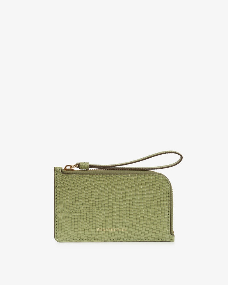 Olive Strathberry Princes Street Lizard-Embossed Leather Wallet | UK DTUA-03971