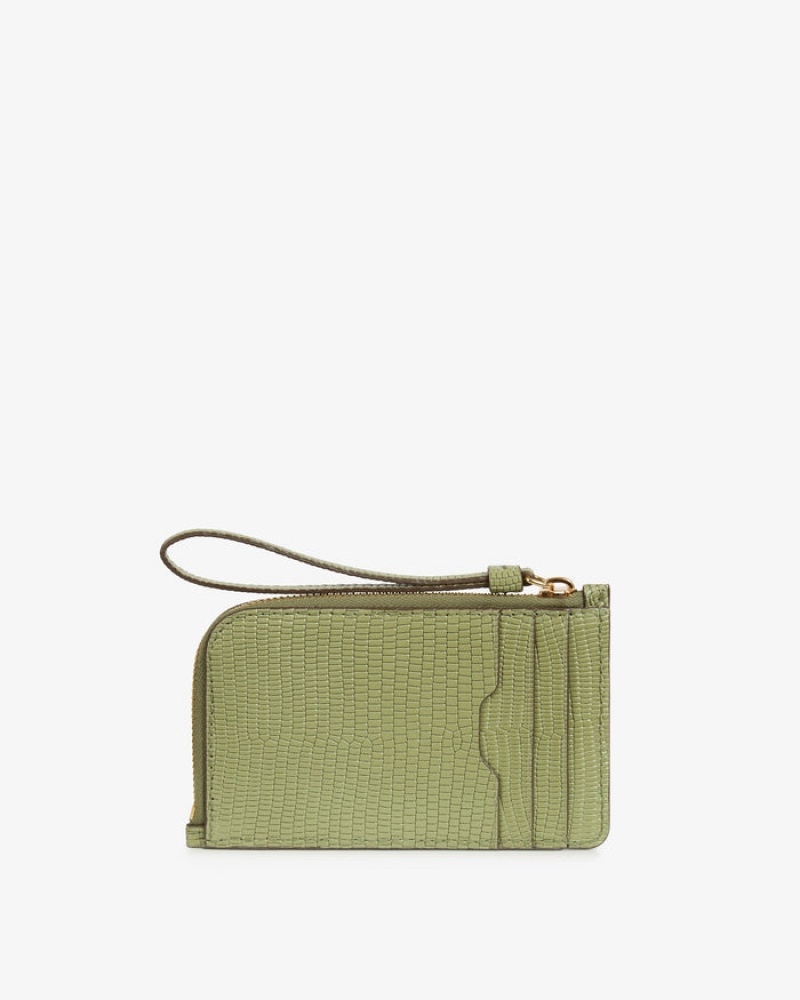 Olive Strathberry Princes Street Lizard-Embossed Leather Wallet | UK DTUA-03971