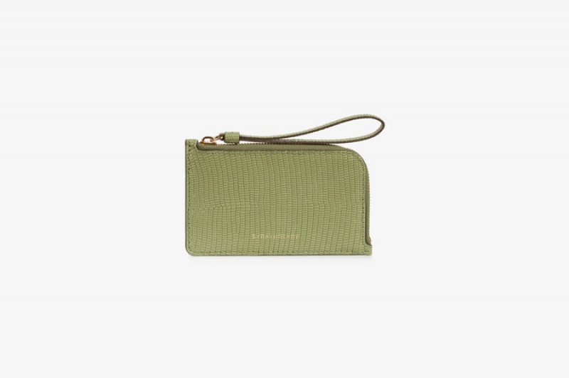 Olive Strathberry Princes Street Lizard-Embossed Leather Wallet | UK DTUA-03971