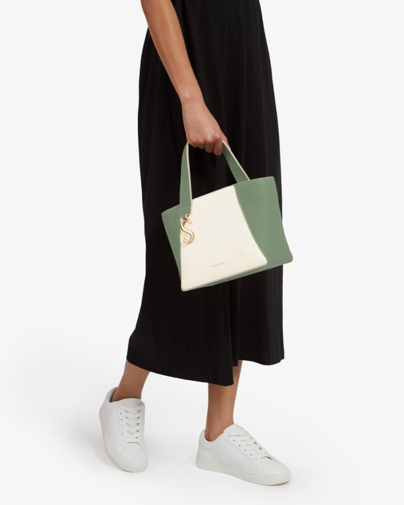 Olive White Strathberry S Cabas Mini Crossbody Bag | UK OSWX-27053