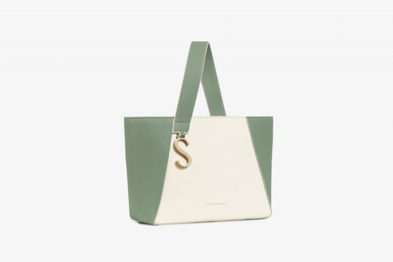 Olive White Strathberry S Cabas Mini Shoulder Bag | UK KMIT-31956