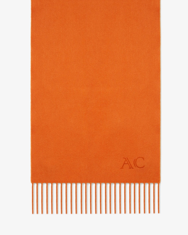 Orange Strathberry Pure Cashmere Scarf | UK SZOM-31468