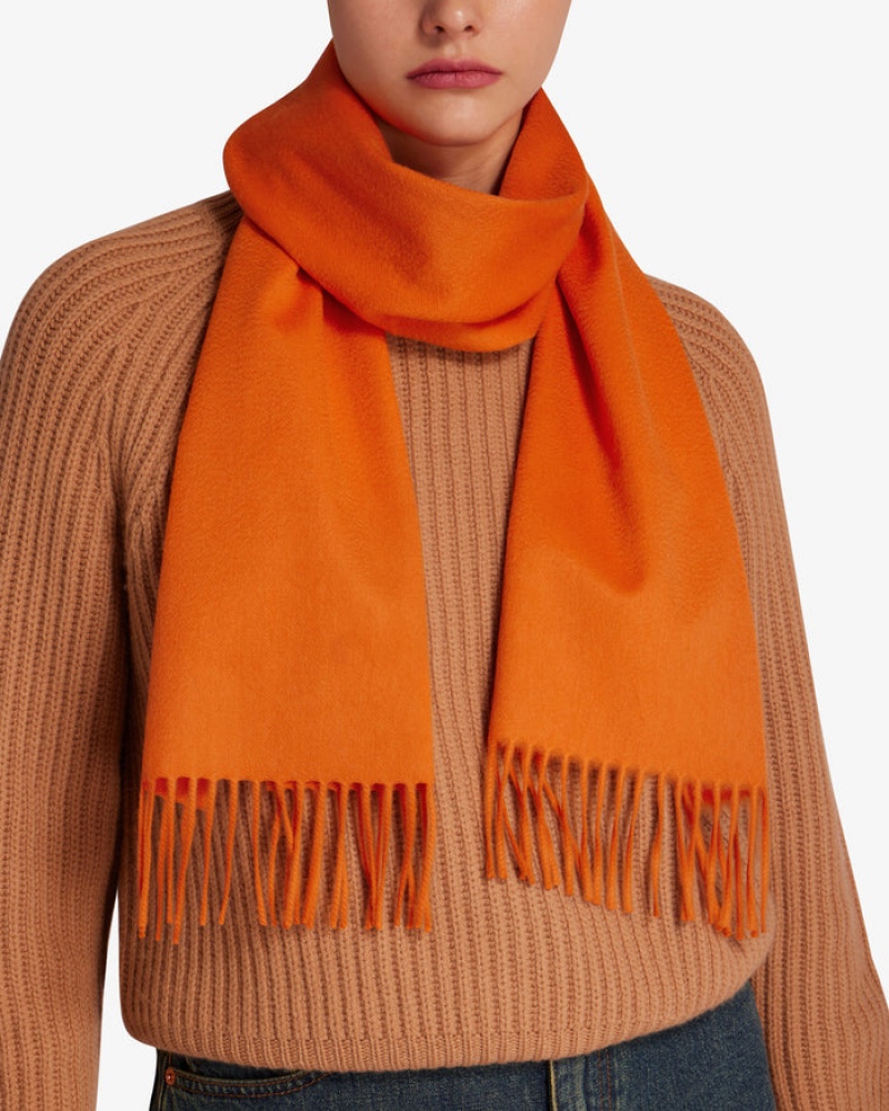 Orange Strathberry Pure Cashmere Scarf | UK SZOM-31468