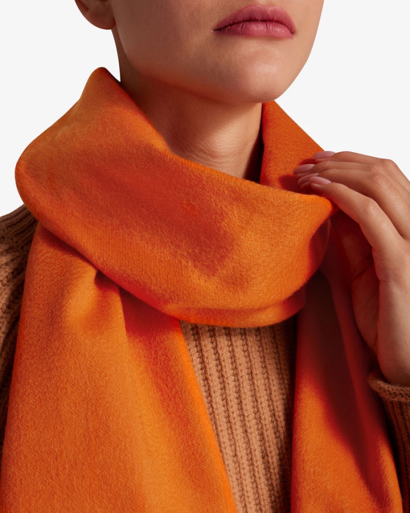 Orange Strathberry Pure Cashmere Scarf | UK SZOM-31468