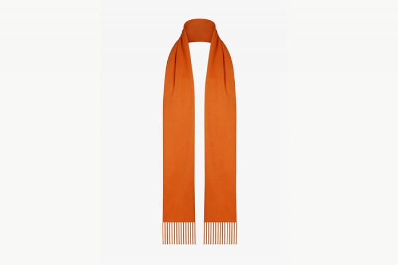 Orange Strathberry Pure Cashmere Scarf | UK SZOM-31468