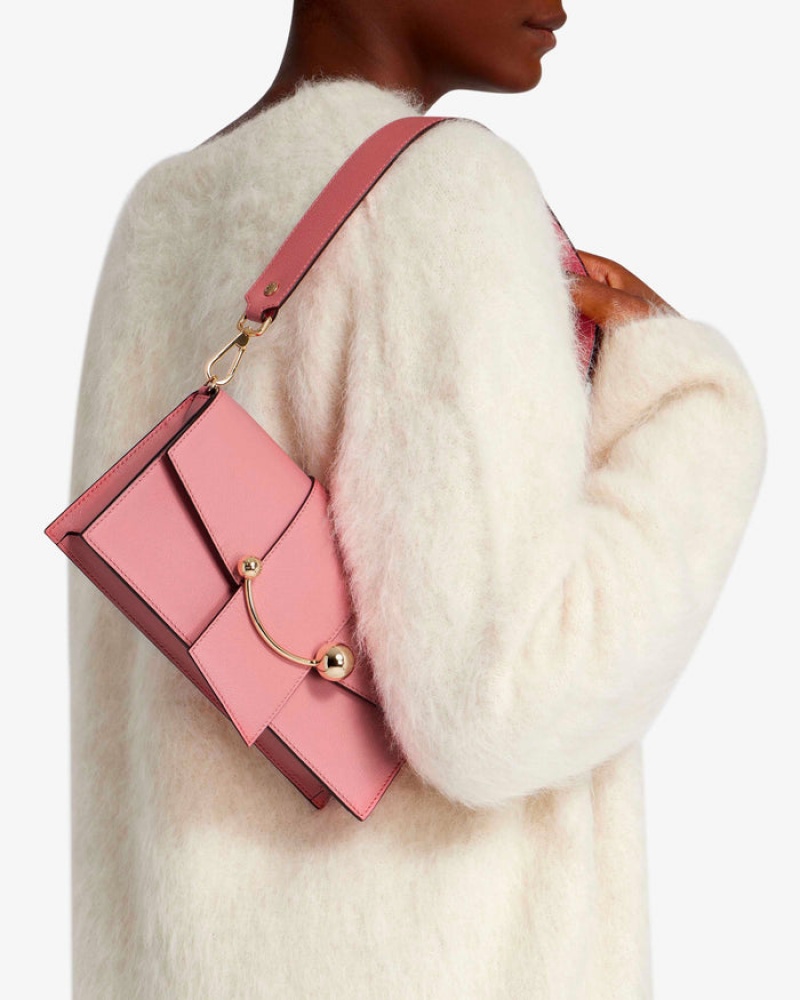 Pink Strathberry Crescent Mini Bag | UK XBKL-03985