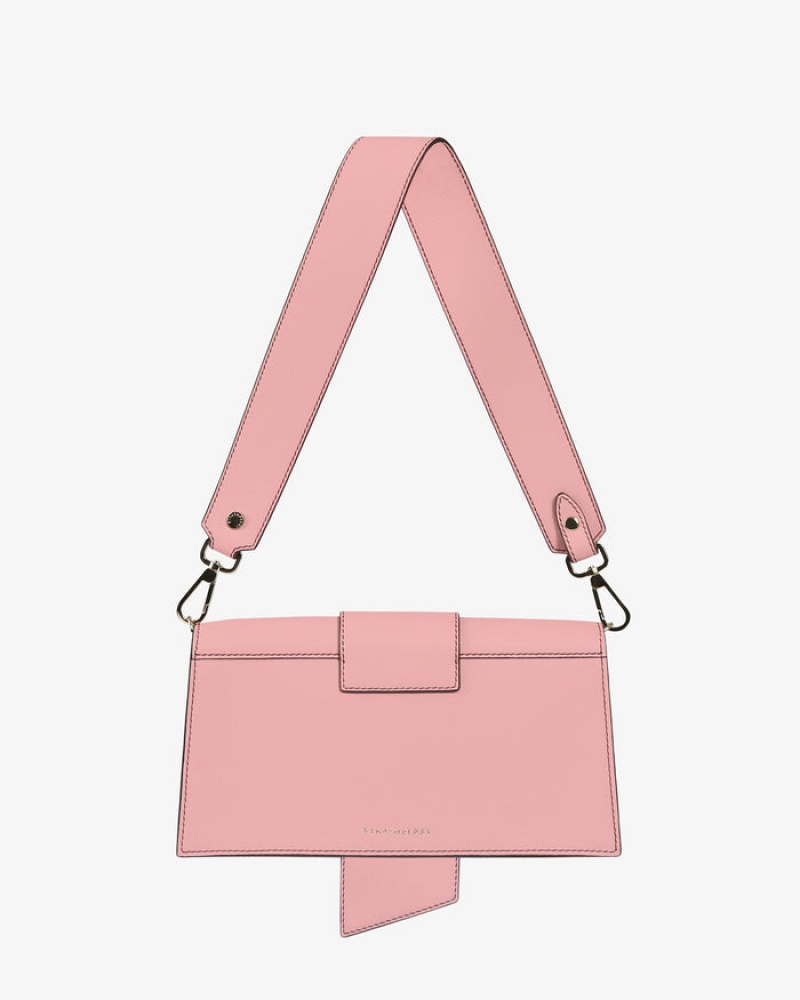 Pink Strathberry Crescent With Stitch Mini Bag | UK BYHI-15386