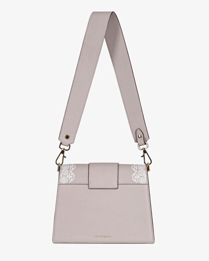 Purple Strathberry Box Crescent Crossbody Bag | UK LYQE-83102