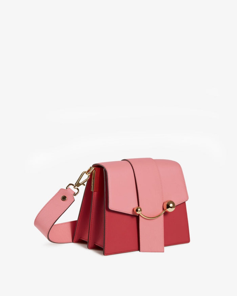 Red Pink Strathberry Box Crescent Crossbody Bag | UK RDSU-23549