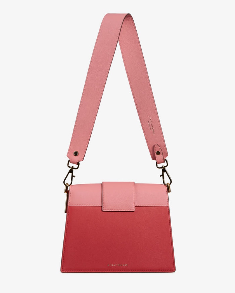 Red Pink Strathberry Box Crescent Crossbody Bag | UK RDSU-23549