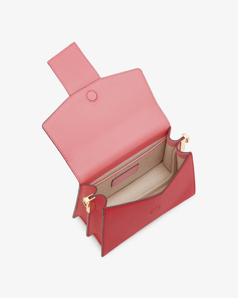 Red Pink Strathberry Box Crescent Crossbody Bag | UK RDSU-23549