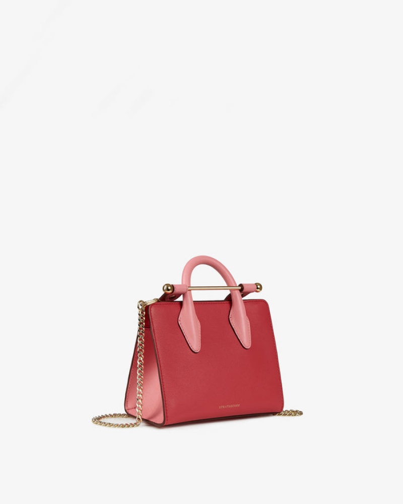 Red Pink Strathberry The Nano Tote Crossbody Bag | UK FYPB-86493