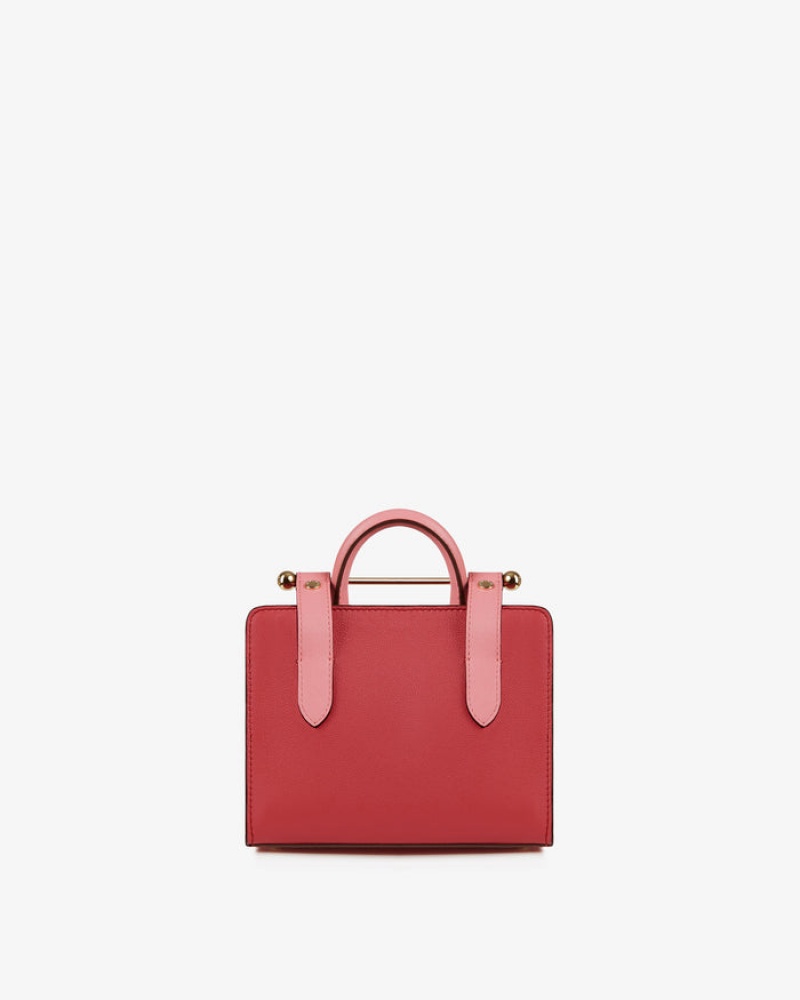 Red Pink Strathberry The Nano Tote Crossbody Bag | UK FYPB-86493