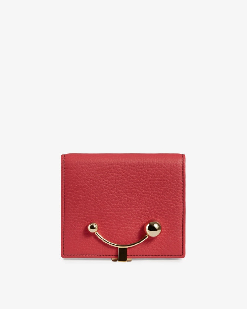 Red Strathberry Crescent With Stitch Wallet | UK GQYB-70321