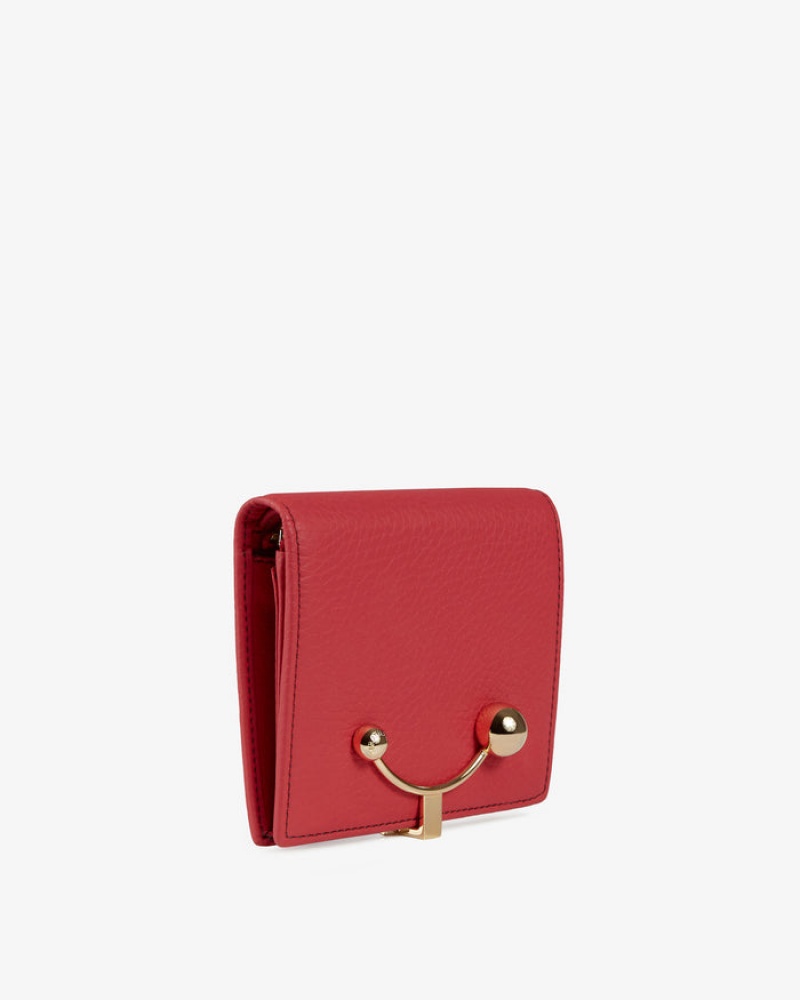 Red Strathberry Crescent With Stitch Wallet | UK GQYB-70321