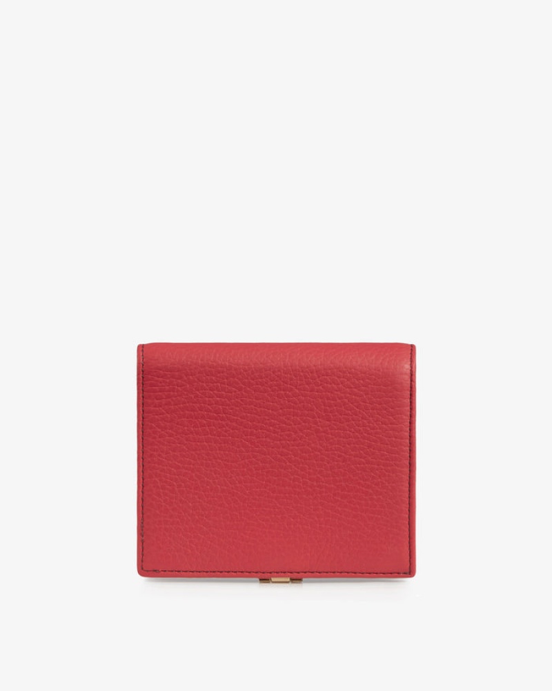 Red Strathberry Crescent With Stitch Wallet | UK GQYB-70321