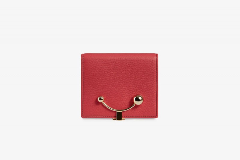 Red Strathberry Crescent With Stitch Wallet | UK GQYB-70321