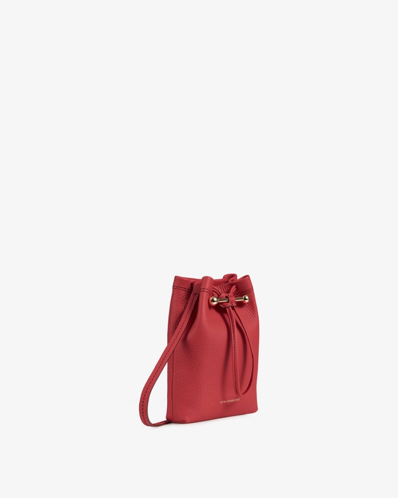 Red Strathberry Lana Osette Pouch With Stitch Mini Bag | UK CAHU-51978