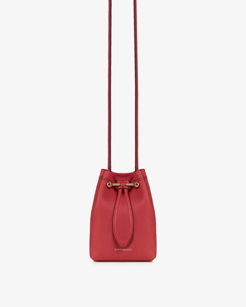 Red Strathberry Lana Osette Pouch With Stitch Mini Bag | UK CAHU-51978