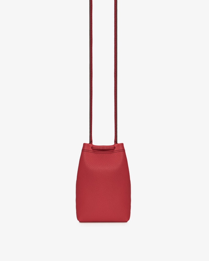 Red Strathberry Lana Osette Pouch With Stitch Crossbody Bag | UK MBFA-36087