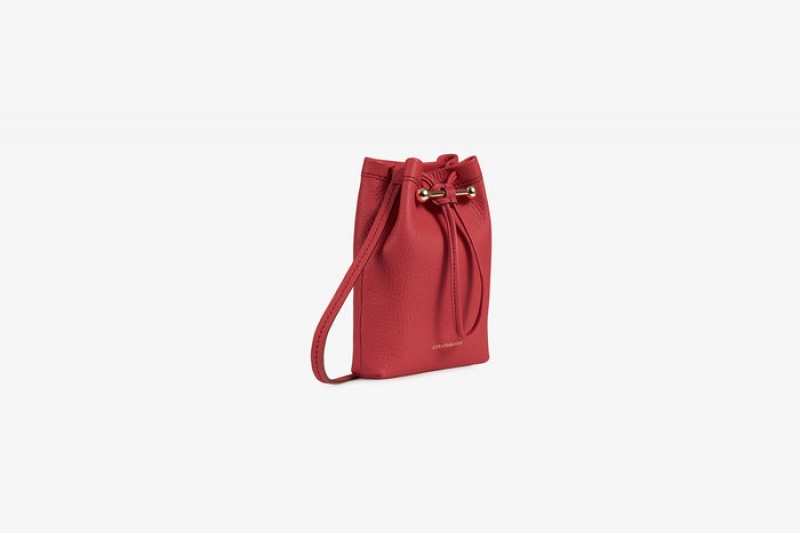 Red Strathberry Lana Osette Pouch With Stitch Crossbody Bag | UK MBFA-36087