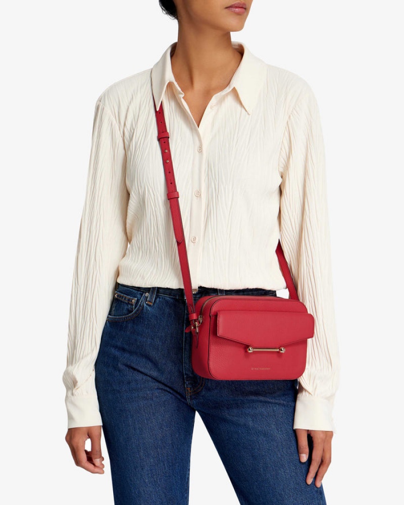 Red Strathberry Mosaic Camera With Stitch Shoulder Bag | UK RAWL-15869