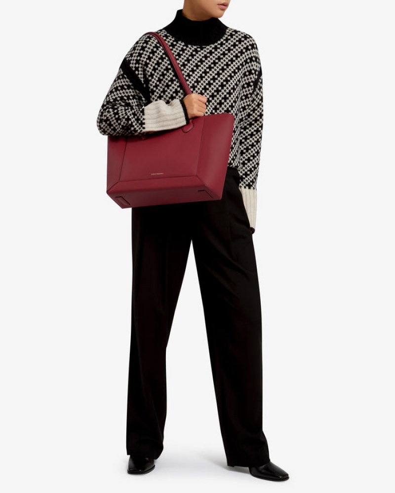 Red Strathberry Mosaic Shopper Shoulder Bag | UK JZVG-82106