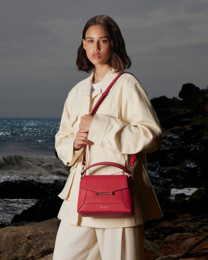 Red Strathberry Mosaic With Stitch Mini Bag | UK NMCF-02196