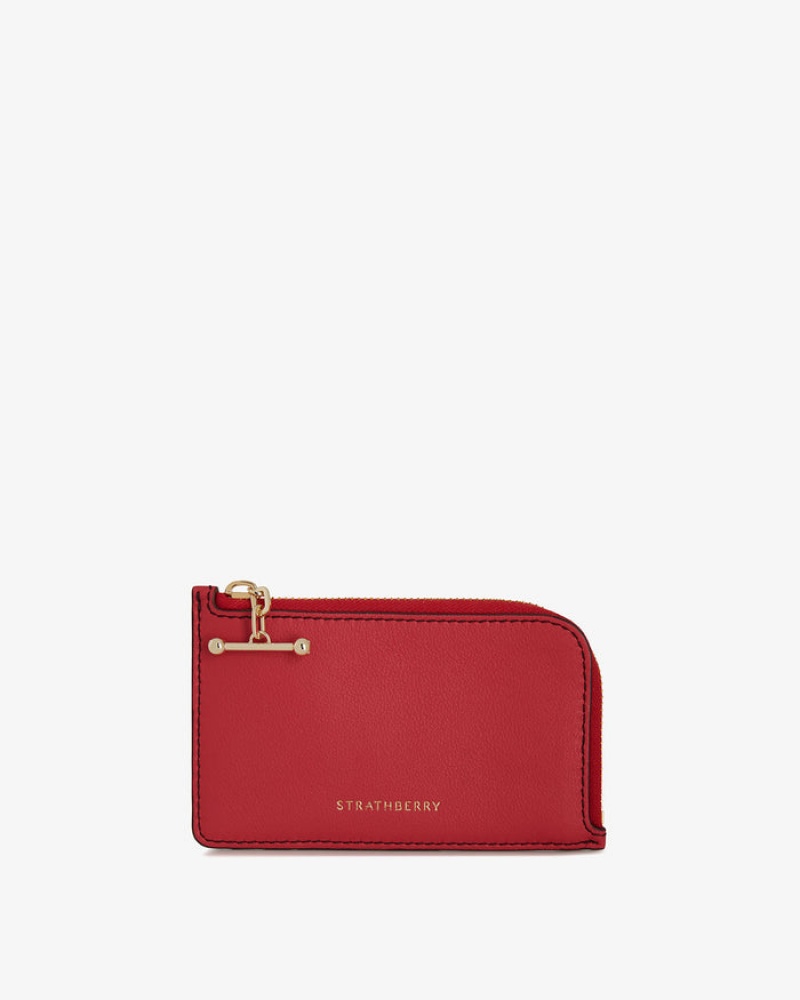 Red Strathberry Princes Street Zip With Stitch Wallet | UK XCQS-60832