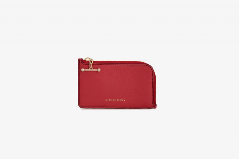 Red Strathberry Princes Street Zip With Stitch Wallet | UK XCQS-60832