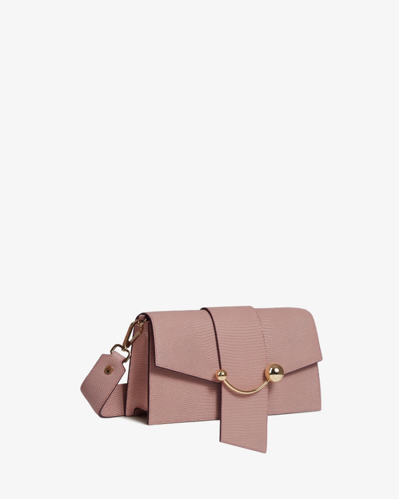 Rose Strathberry Crescent Lizard-Embossed Leather Mini Bag | UK KYID-69758