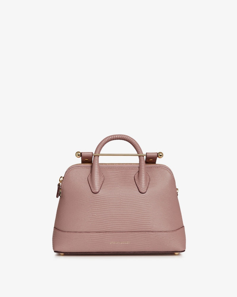 Rose Strathberry Dome Lizard-Embossed Leather Mini Bag | UK DWVF-76593