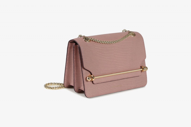 Rose Strathberry East/West Lizard-Embossed Leather Mini Bag | UK YXQZ-95731