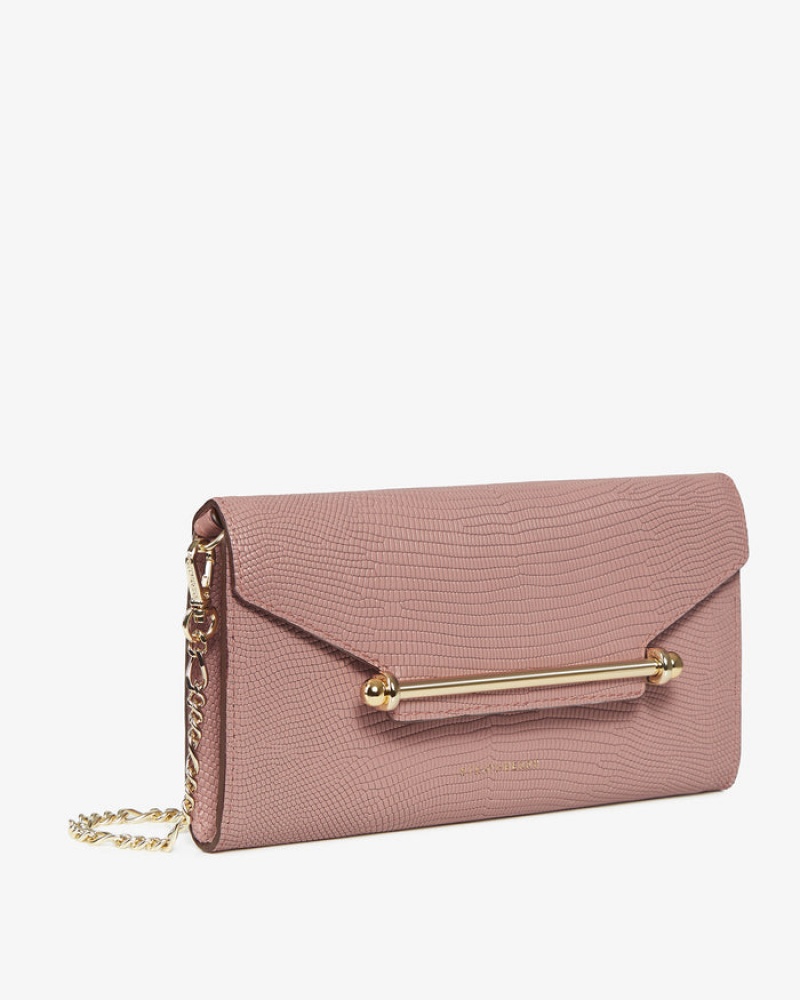 Rose Strathberry Multrees Chain Wallet Lizard-Embossed Leather Mini Bag | UK VGAD-32910