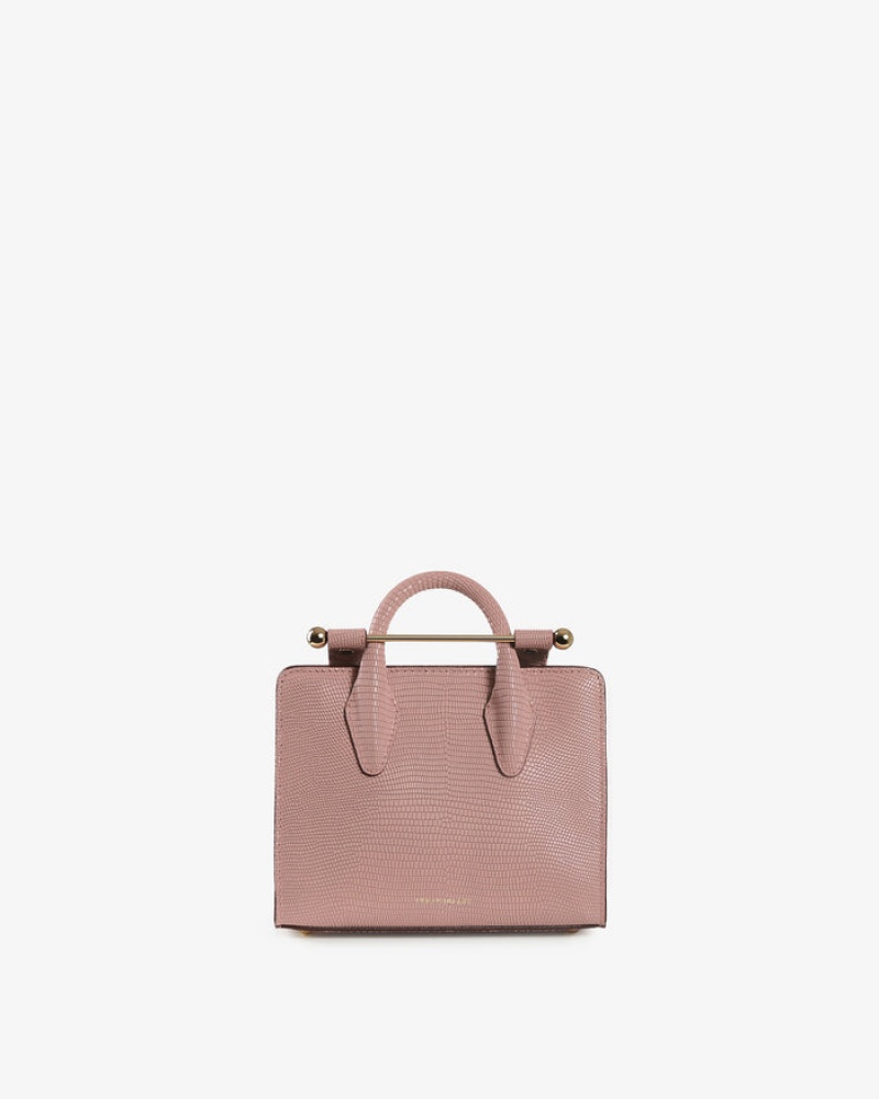 Rose Strathberry The Nano Tote Lizard-Embossed Leather Top Handle Bag | UK IYPE-73089