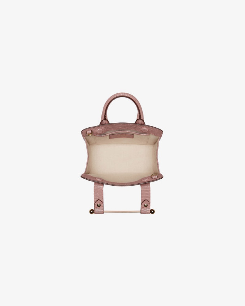 Rose Strathberry The Nano Tote Lizard-Embossed Leather Top Handle Bag | UK IYPE-73089