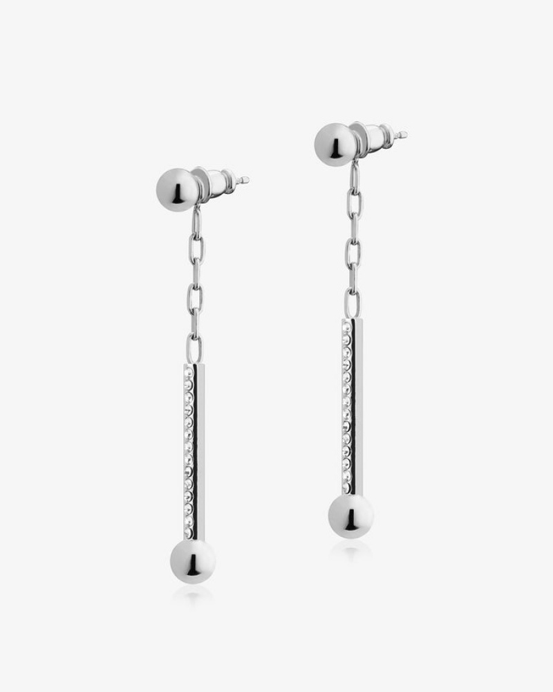 Silver Strathberry Crystal Music Drop Earrings | UK ODMN-73195