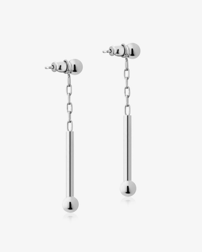 Silver Strathberry Crystal Music Drop Earrings | UK ODMN-73195