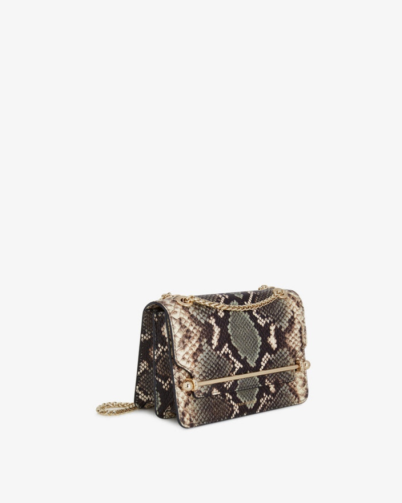 Snake Strathberry East/West Embossed Leather Mini Bag | UK SJKC-71598