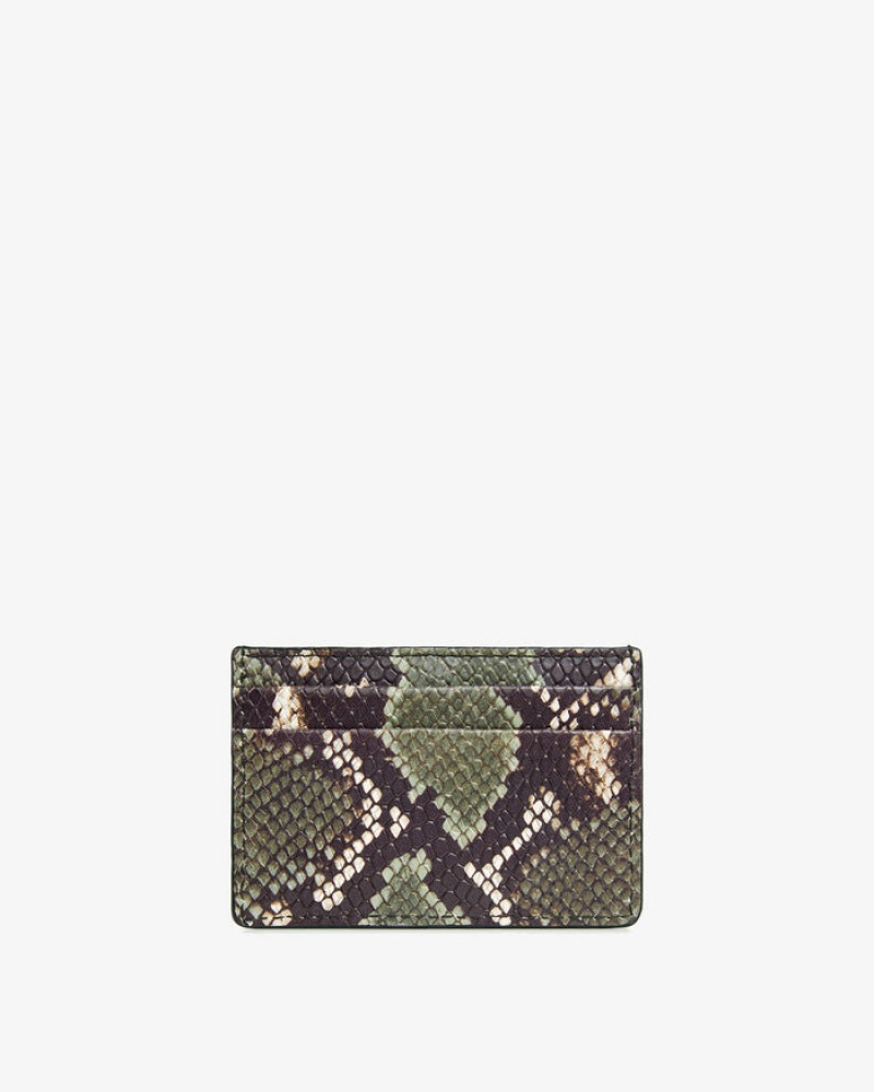 Snake Strathberry Embossed Leather Card Holder | UK VGWA-10729