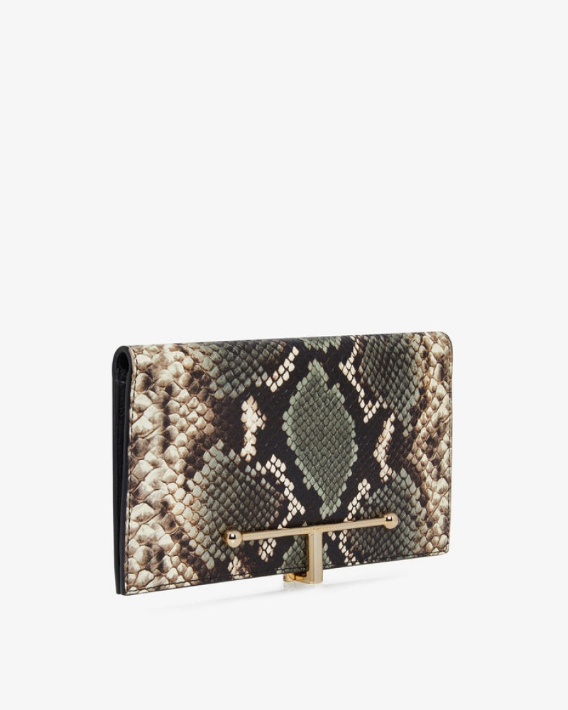 Snake Strathberry Large Melville Street Embossed Leather Wallet | UK VHZL-34962