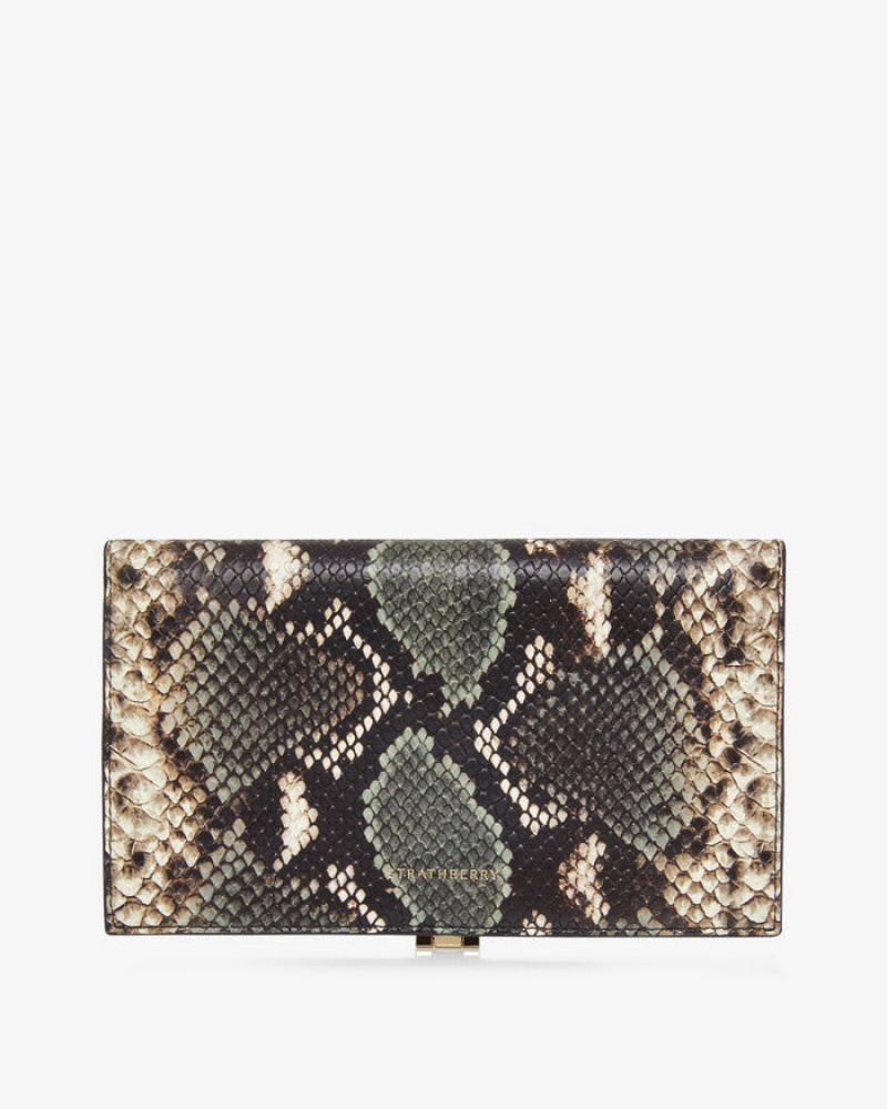 Snake Strathberry Large Melville Street Embossed Leather Wallet | UK VHZL-34962