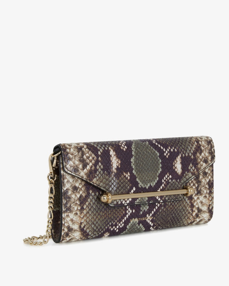 Snake Strathberry Multrees Chain Embossed Leather Wallet | UK LTHX-47032