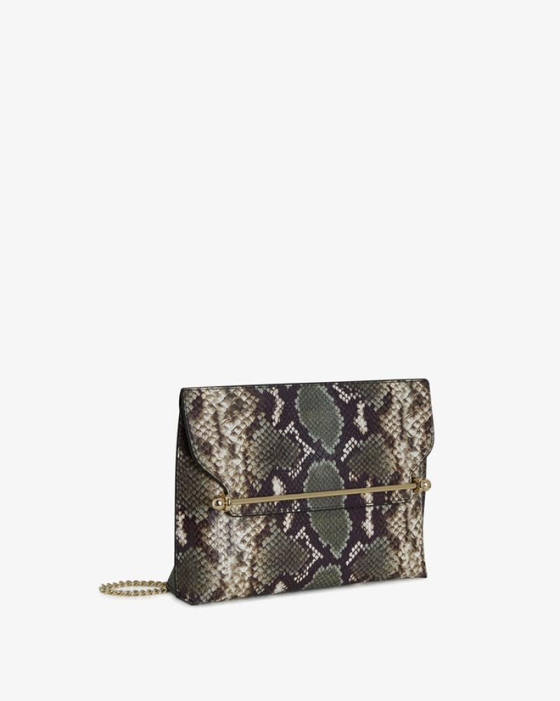 Snake Strathberry Stylist Embossed Leather Crossbody Bag | UK VGUI-42936