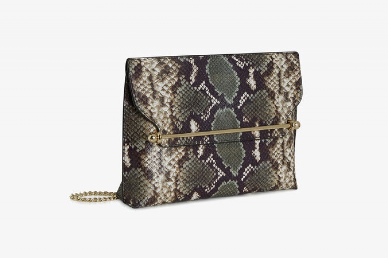 Snake Strathberry Stylist Embossed Leather Crossbody Bag | UK VGUI-42936