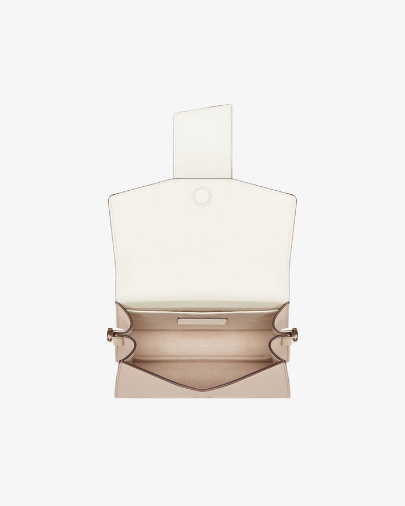 White Beige Strathberry Box Crescent Crossbody Bag | UK ASFN-26598