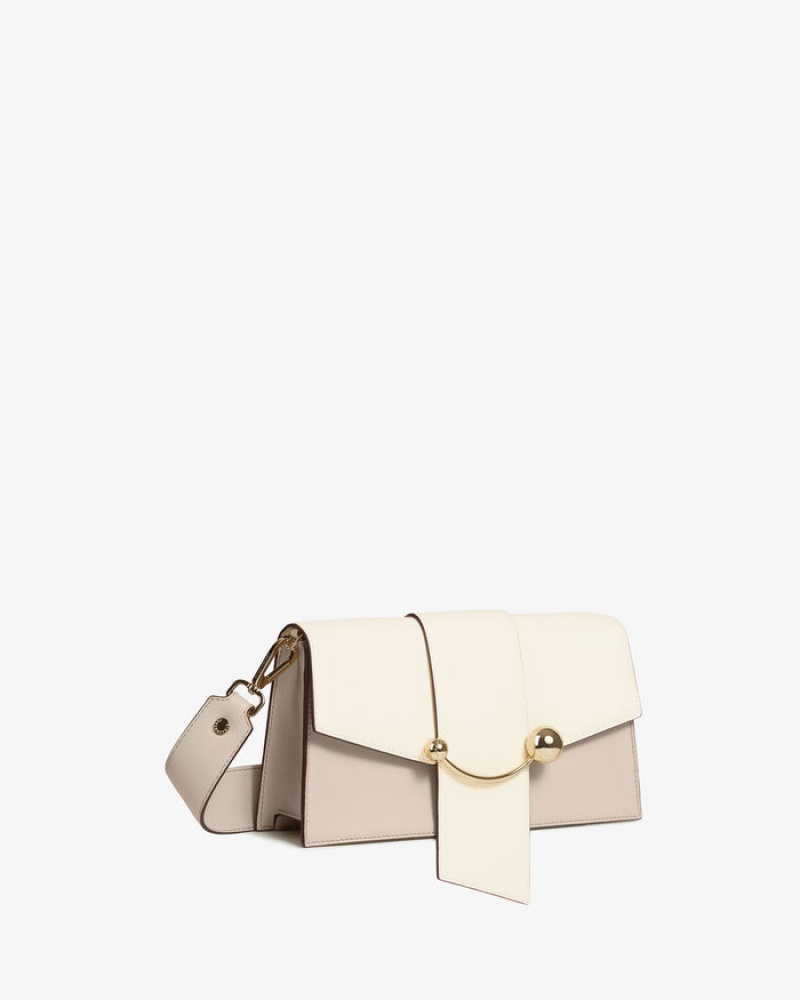 White Beige Strathberry Crescent Mini Bag | UK NROC-54869