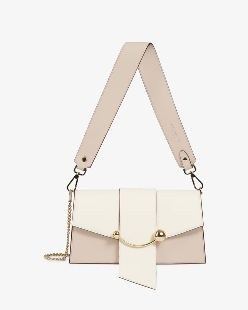 White Beige Strathberry Crescent Mini Bag | UK NROC-54869