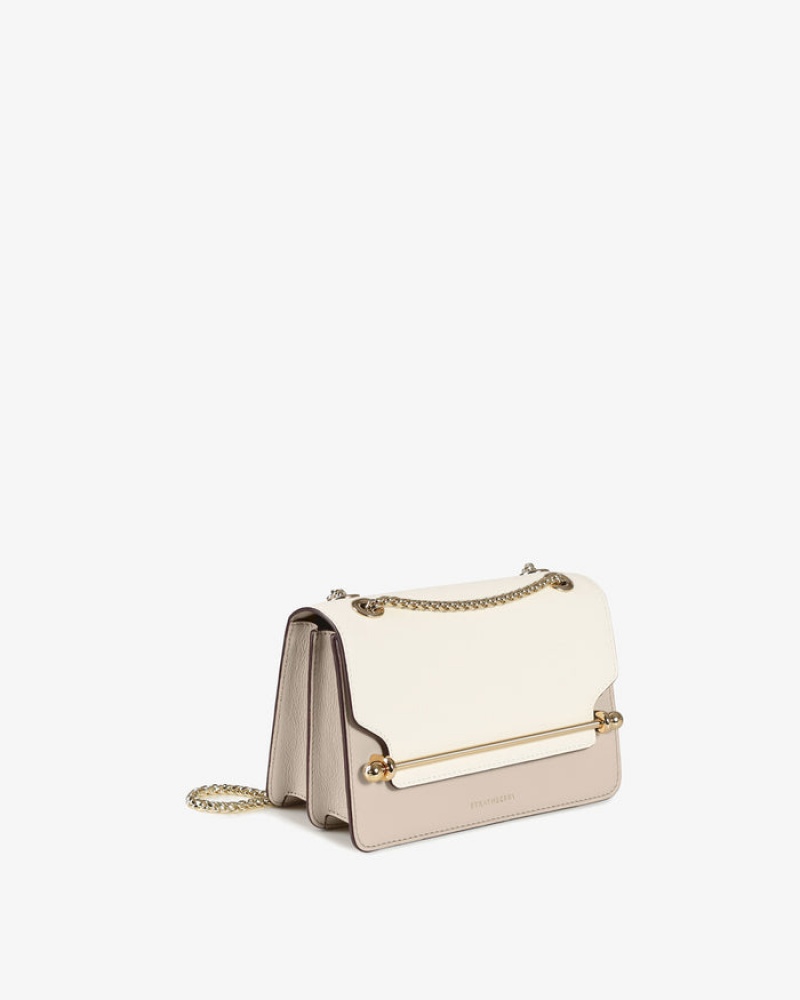 White Beige Strathberry East/West Mini Crossbody Bag | UK XKYV-14926